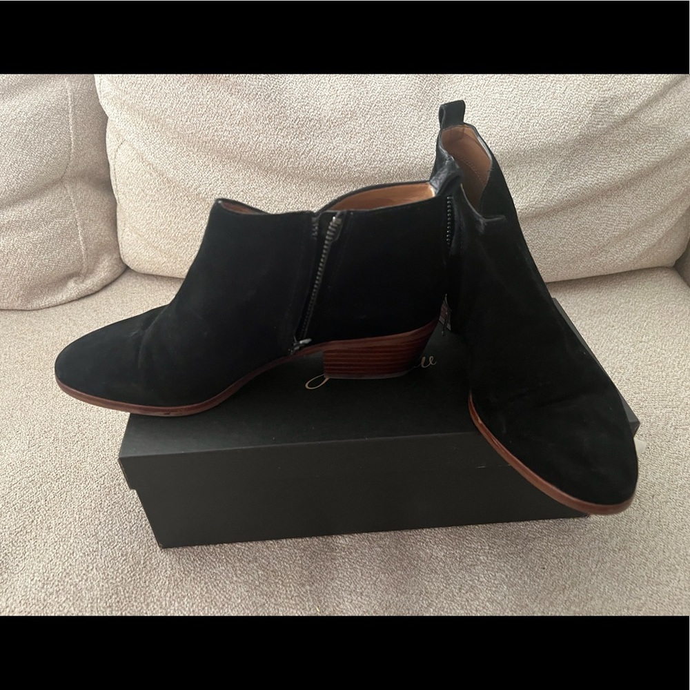 Black suede Chelsea booties - size 7